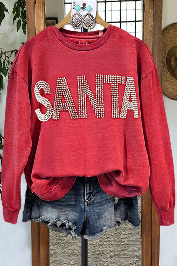 Classic Santa Contrast Color Sweatshirt