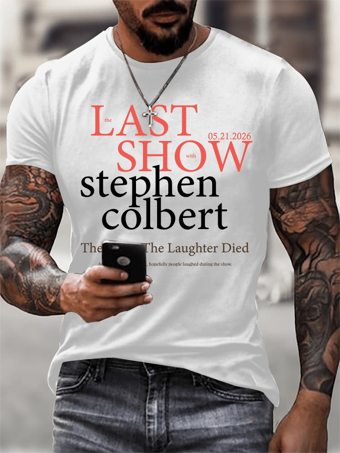 🔥Buy 3 Get 15% Off🔥Men's Retro Last Last Show 05.21.2026 The Night The Laughter Died After The Opening Monol, Hopefully People Laughed During The Show Print T-Shirt