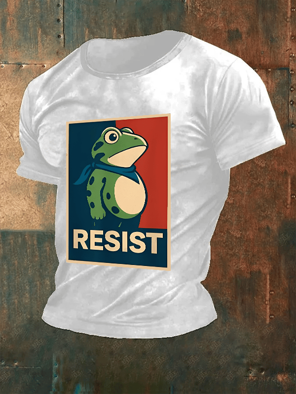 Men's  Portland Frog Art resist Print Casual T-Shirt