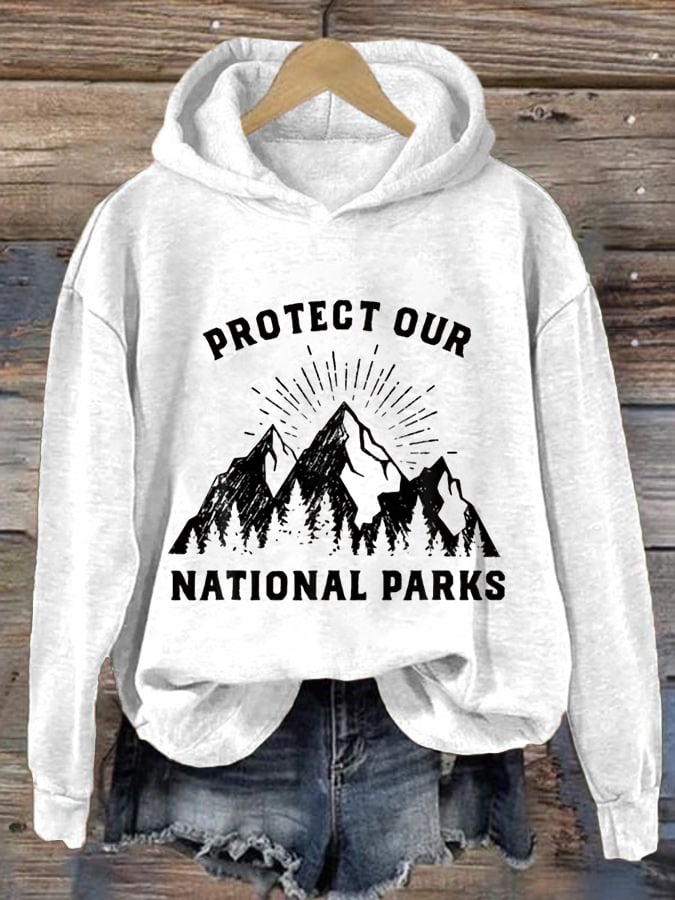 Women's Protect Our National Parks Hot Spots Print Hoodie