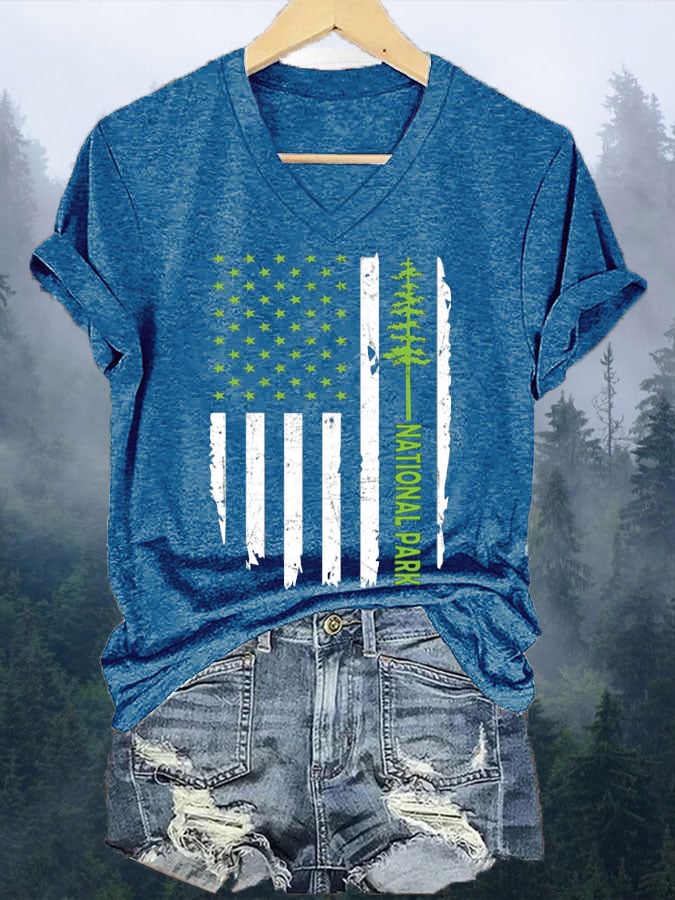 Women's Vintage National Park Print  T-Shirt
