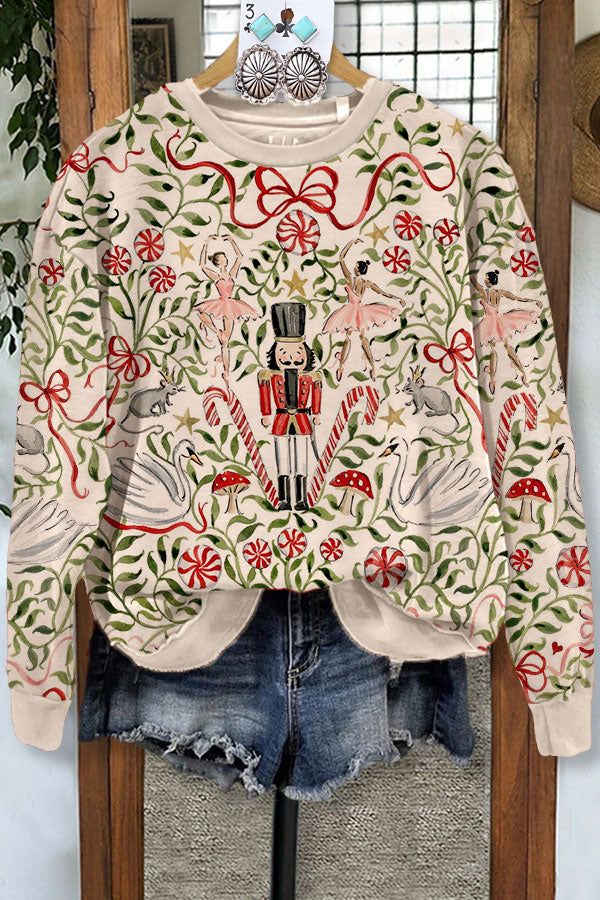 Vintage Nutcracker Print Sweatshirt