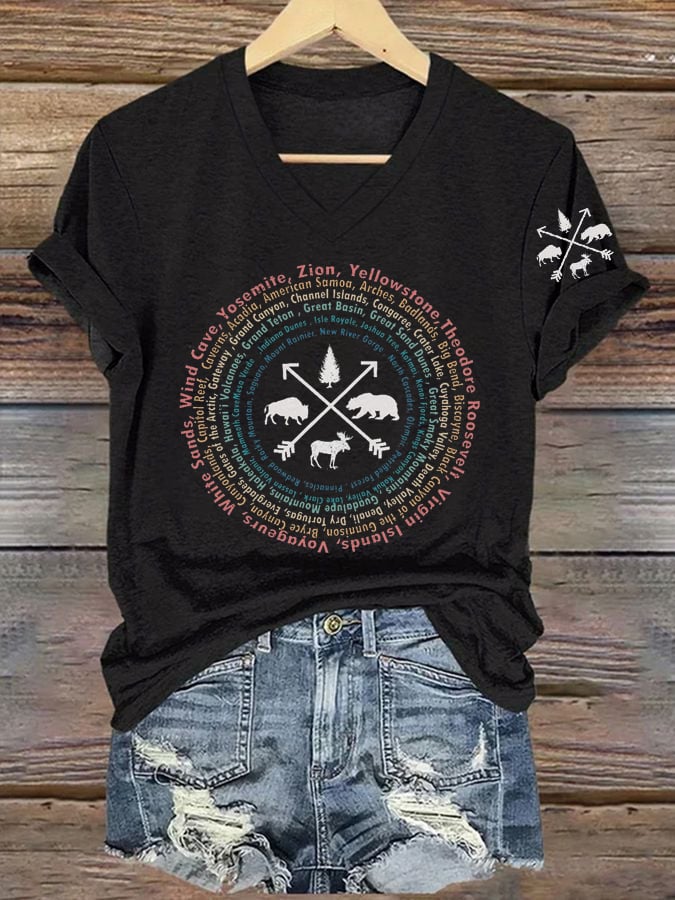 Women's National Parks Bear Print T-Shirt