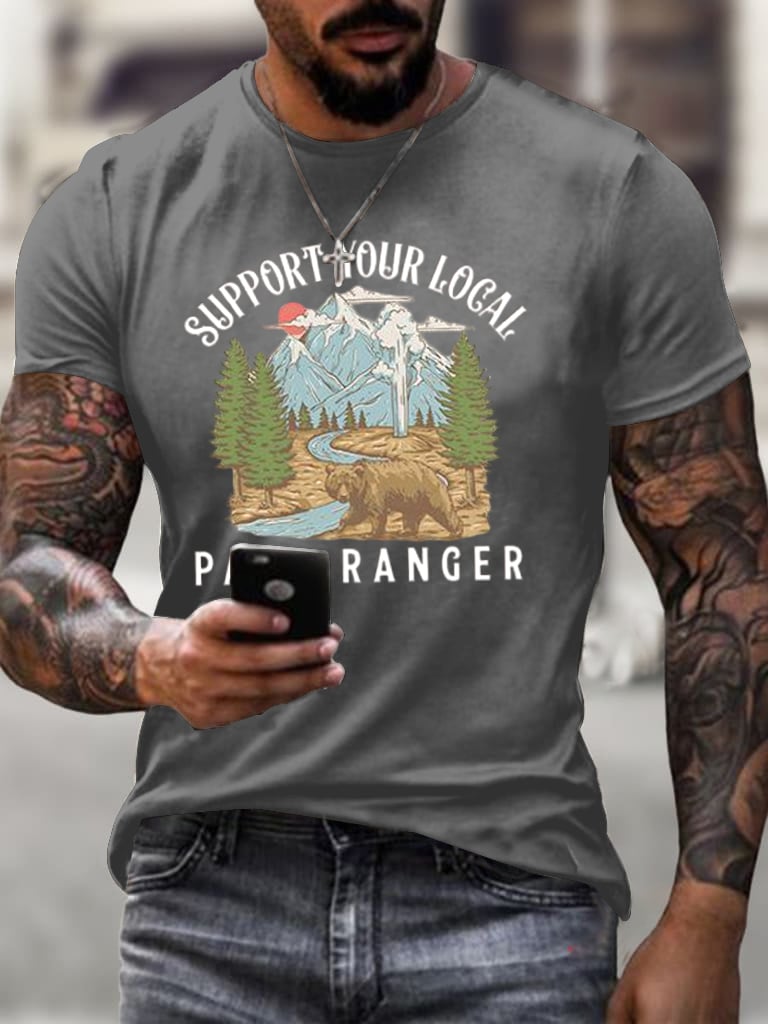 Men's Support Your Local Park Ranger Print T-Shirt