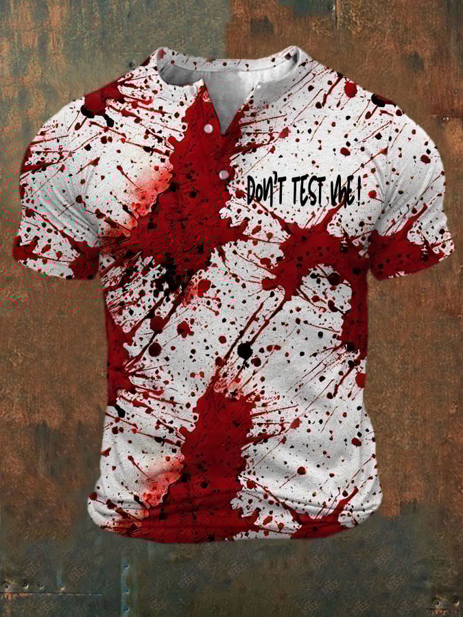 Men'S Casual Blood Stain Print Short Sleeve T-Shirt