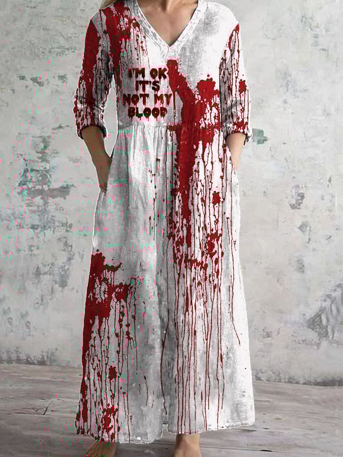 Women's Blood Stains Print Dress
