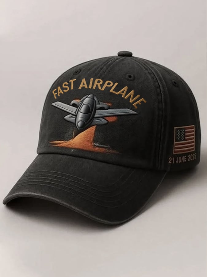 Fast Airplame Planet Print Hat