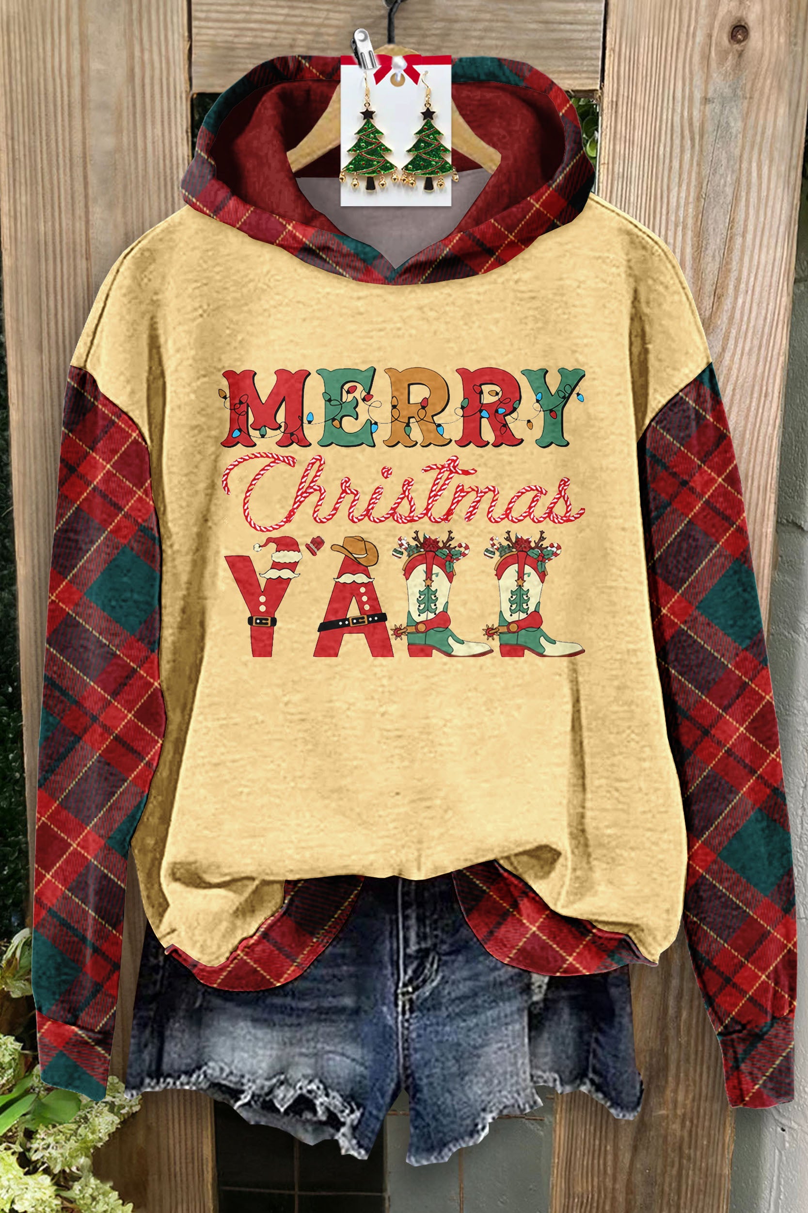 Christmas Pattern Hooded Sweatshirt