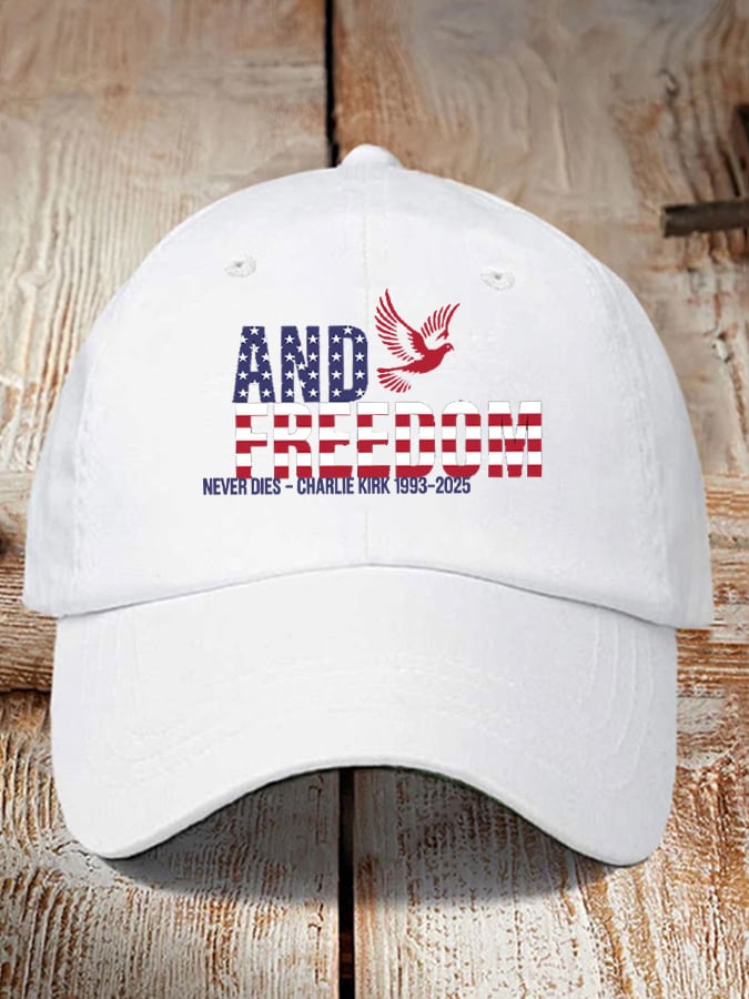 Peace and Freedom American Flag Print Baseball Cap