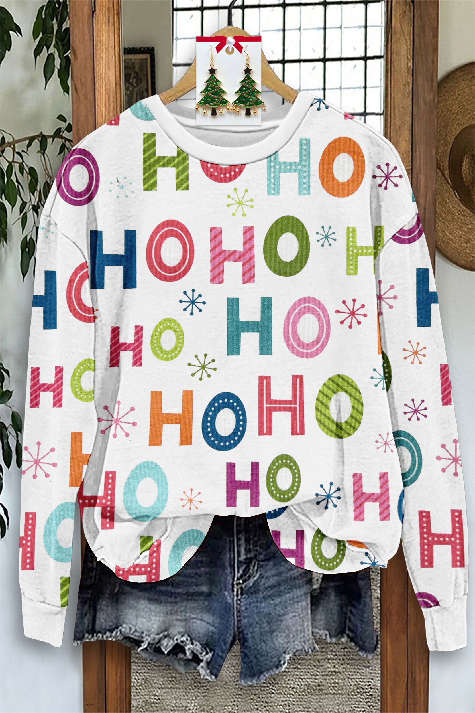 Casual Christmas Print Long Sleeve Sweatshirt