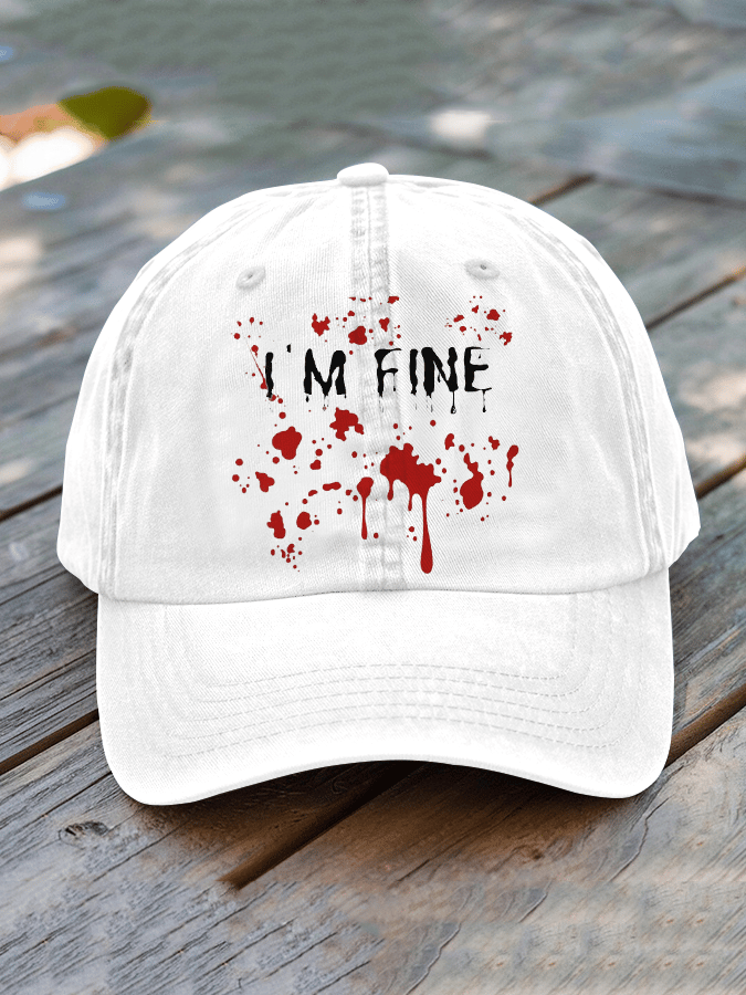 I'm Fine Blood Print Hat