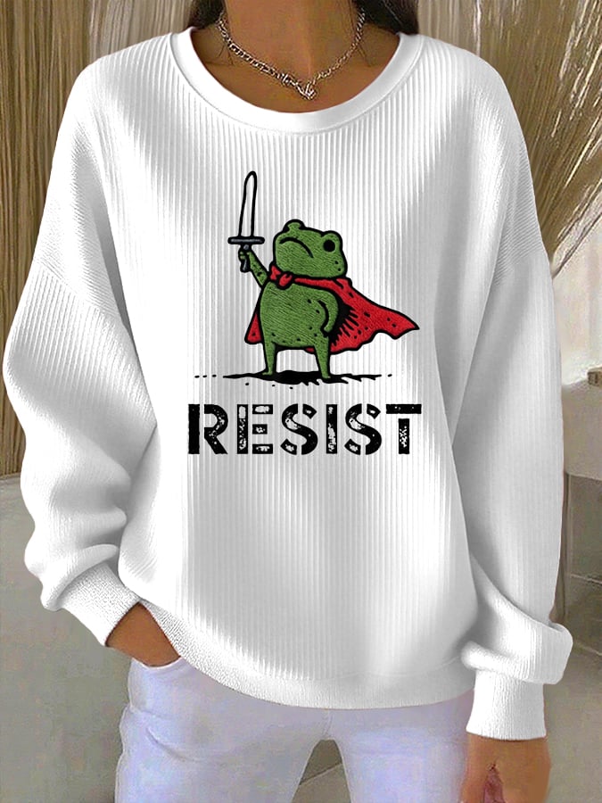 Women's Resist Frog Knitted Sweatshirt