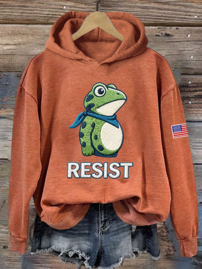 Women's Resist Frog Print Casual Sweatshirt