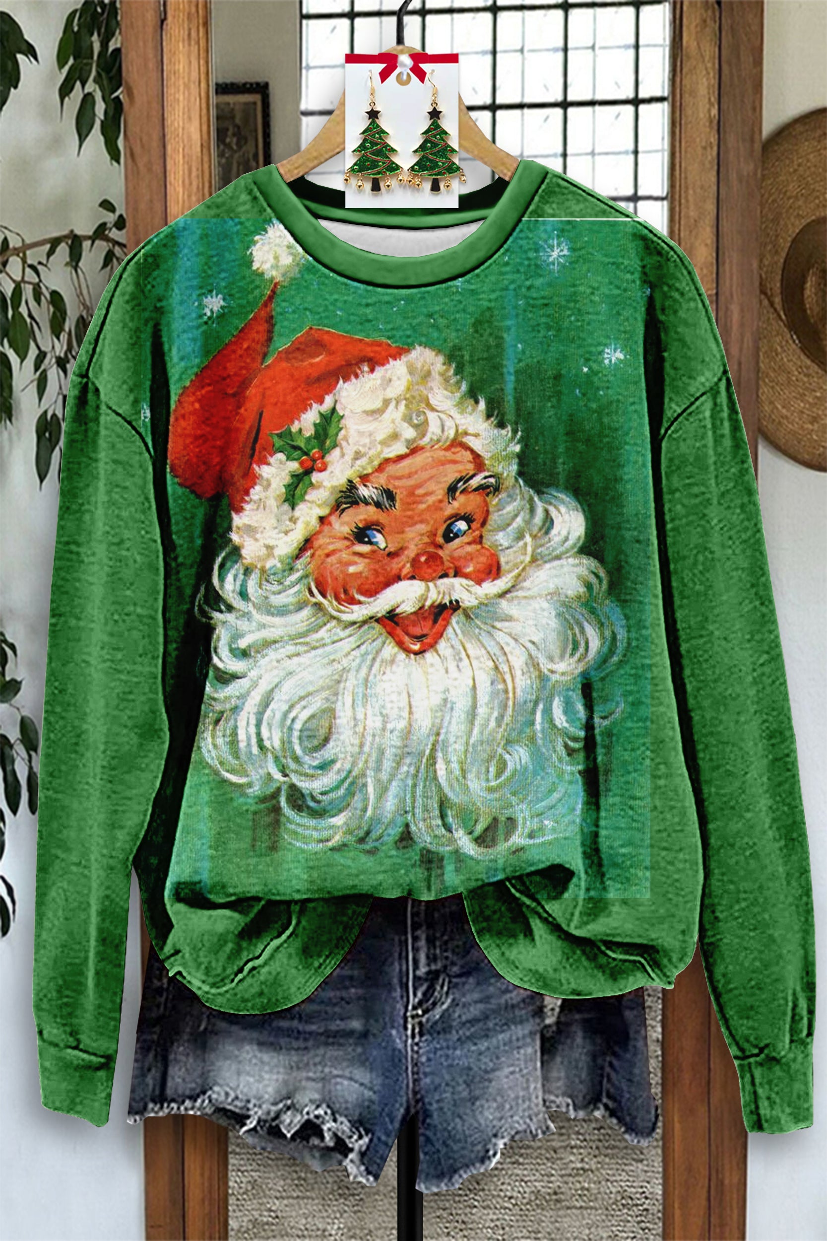 Vintage Santa Claus Painted Sweatshirt