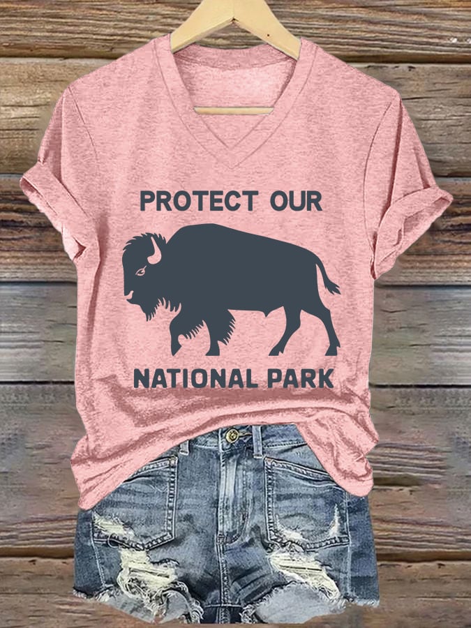 Women's Retro Protect Our National Parks Print T-Shirt