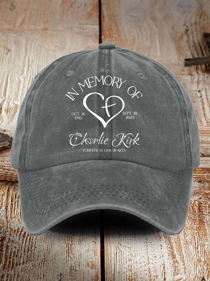 Retro Forever In Our Hearts Print Baseball Cap