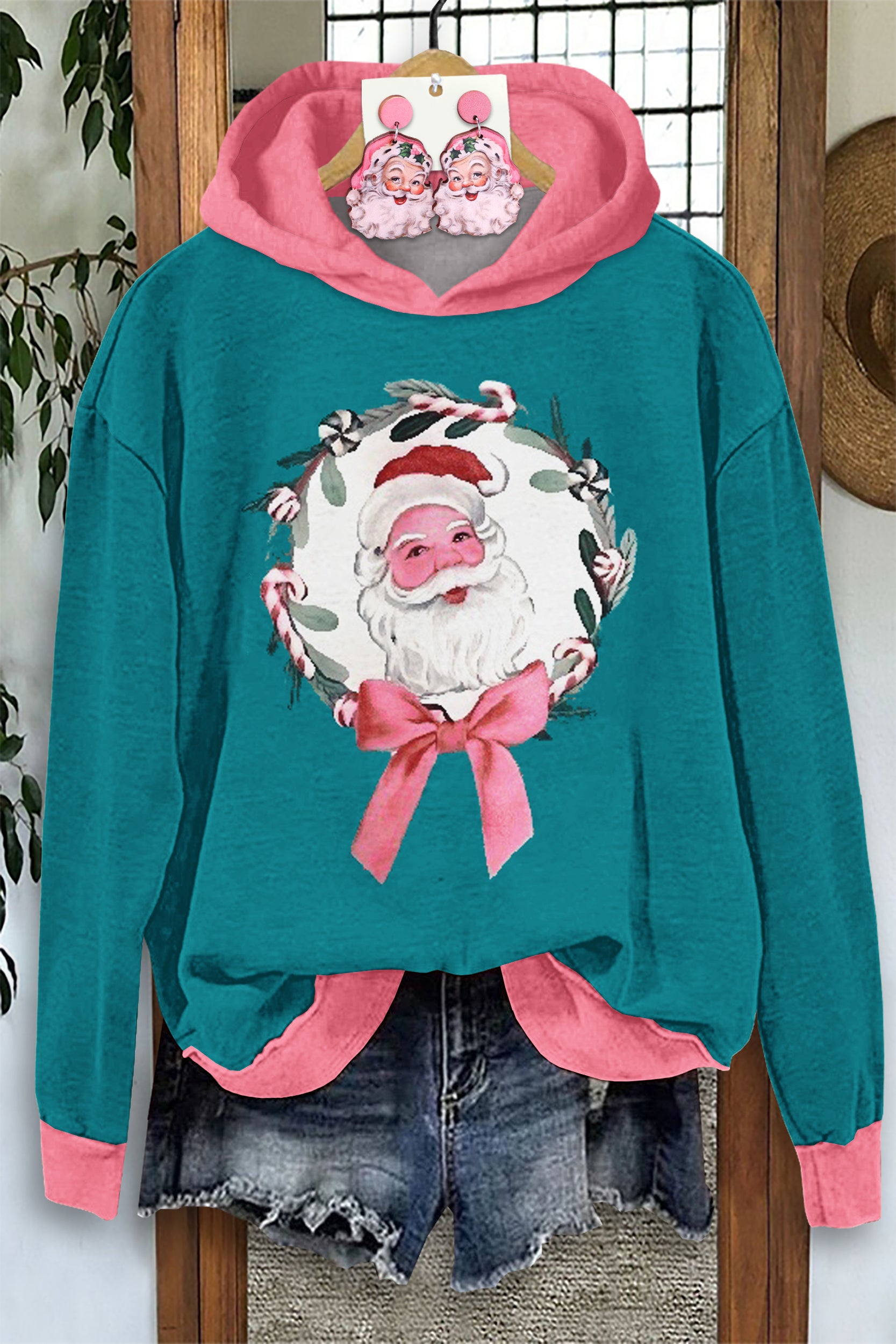Cute Christmas Santa Claus Print Hoodie