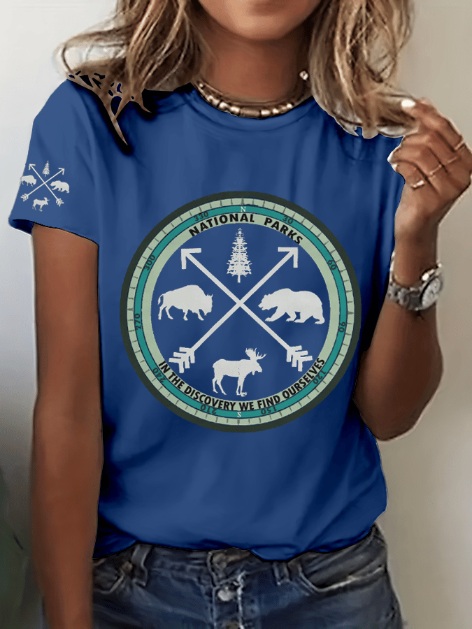 Women's  Protect National Parks Print Crew Neck T-Shirt