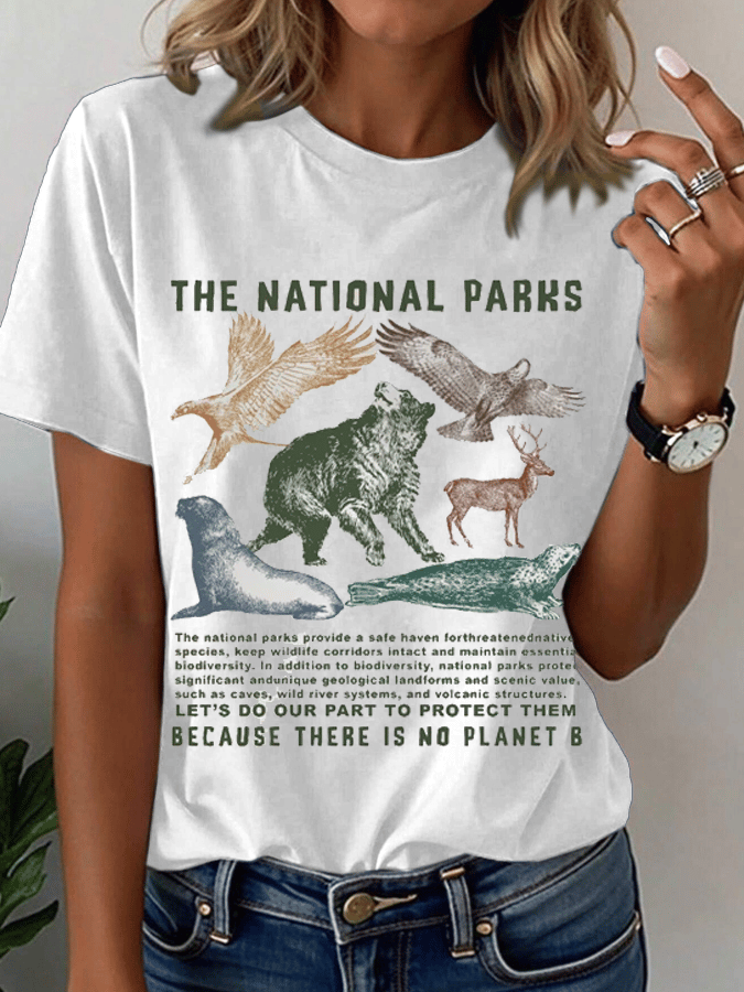 Women's Protect National Parks Print Crew Neck T-Shirt