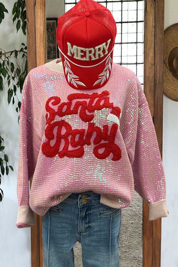 Santa Baby Sequins Sweatshirt