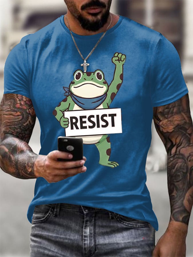 Men's FDT Portland Frog Protest Rage Against The Machine Print T-Shirt