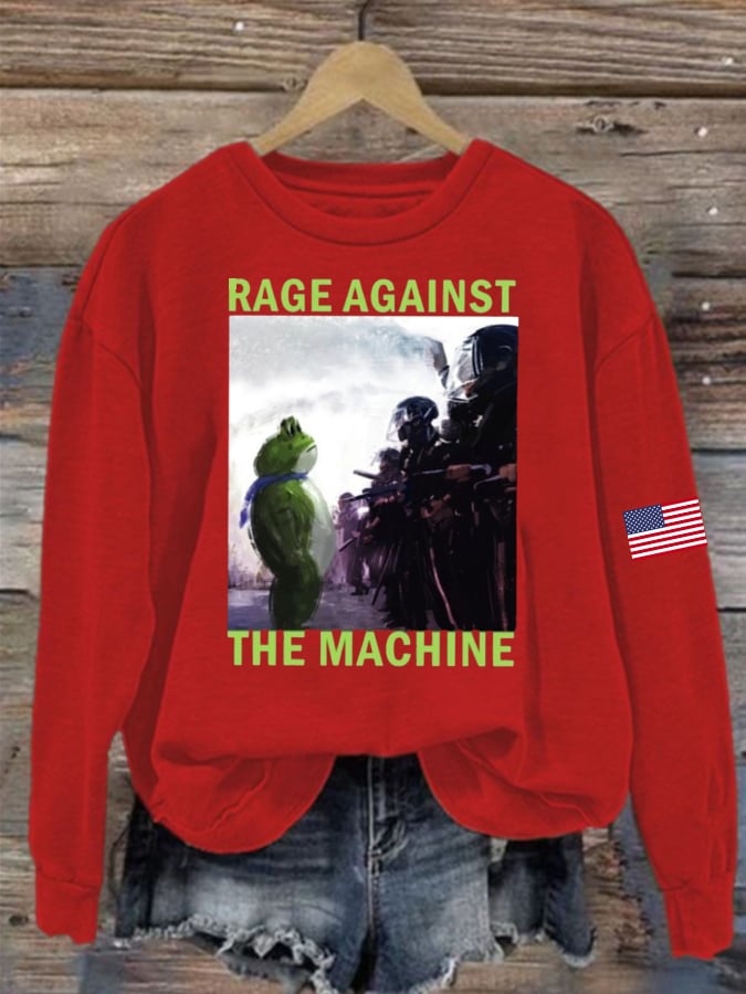 Women's Portland Frog Print Casual Sweatshirt