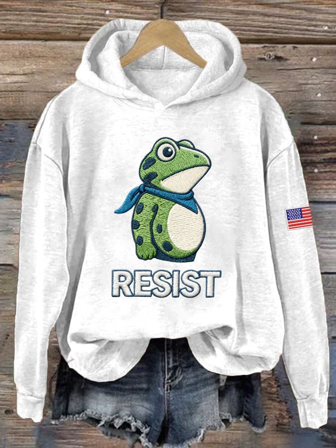 Women's Resist Frog Print Casual Sweatshirt