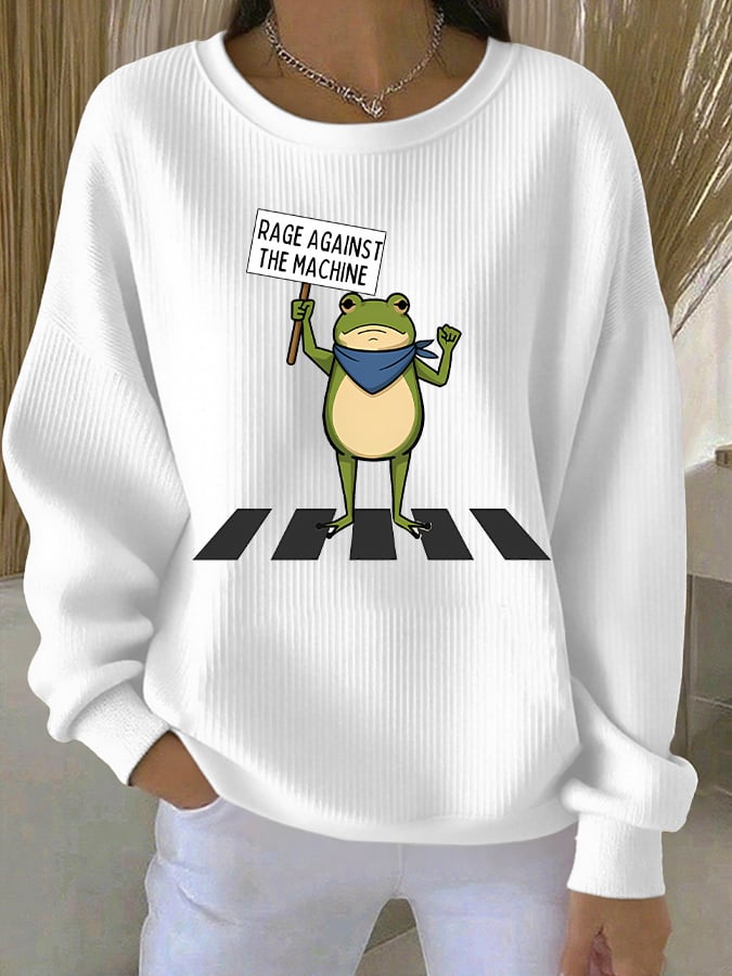 Women's Resist Frog Print Casual Sweatshirt