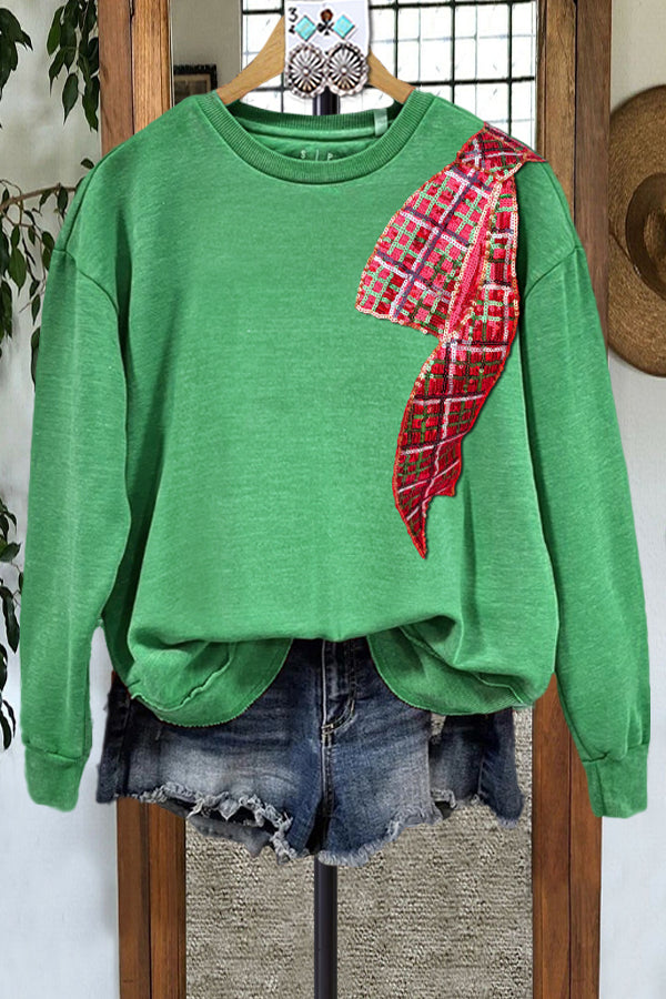 Classic Patchwork Contrast Color Sweatshirt