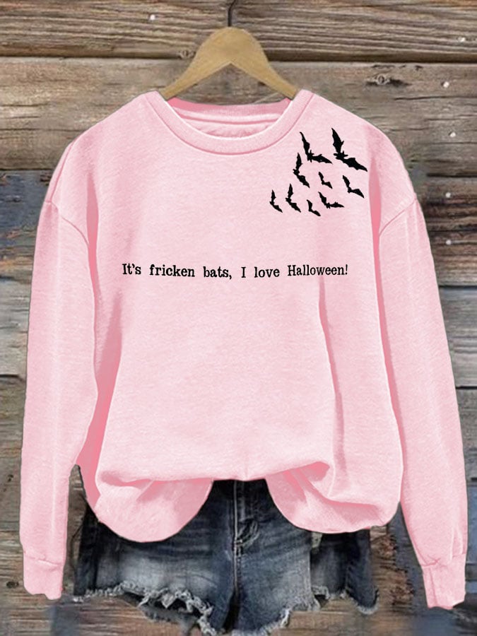 Women's It'S Fricken Bats Halloween Sweatshirt