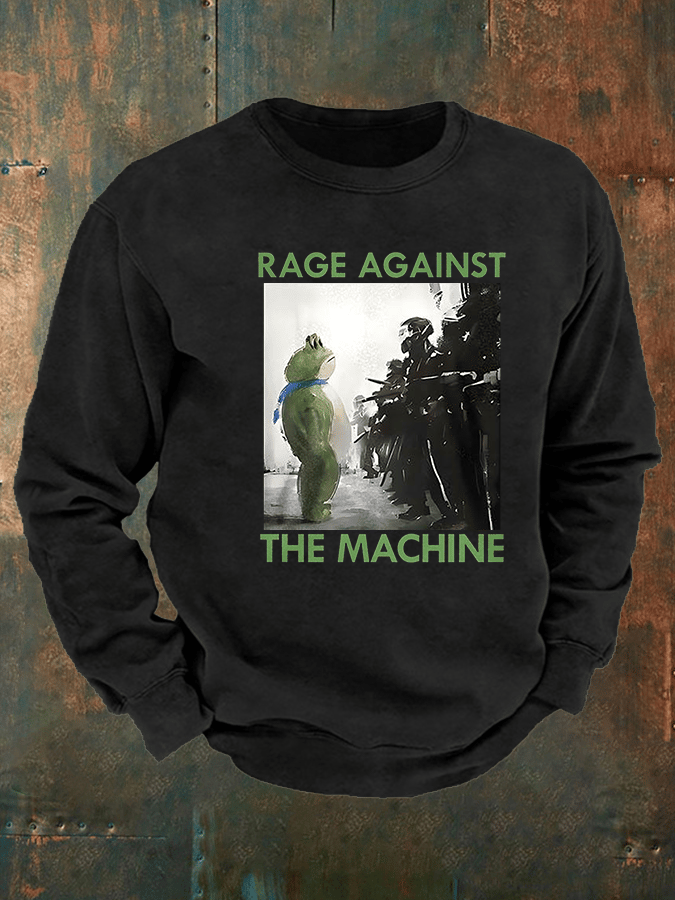 Men's Frog Resistance Print Casual Sweatshirt