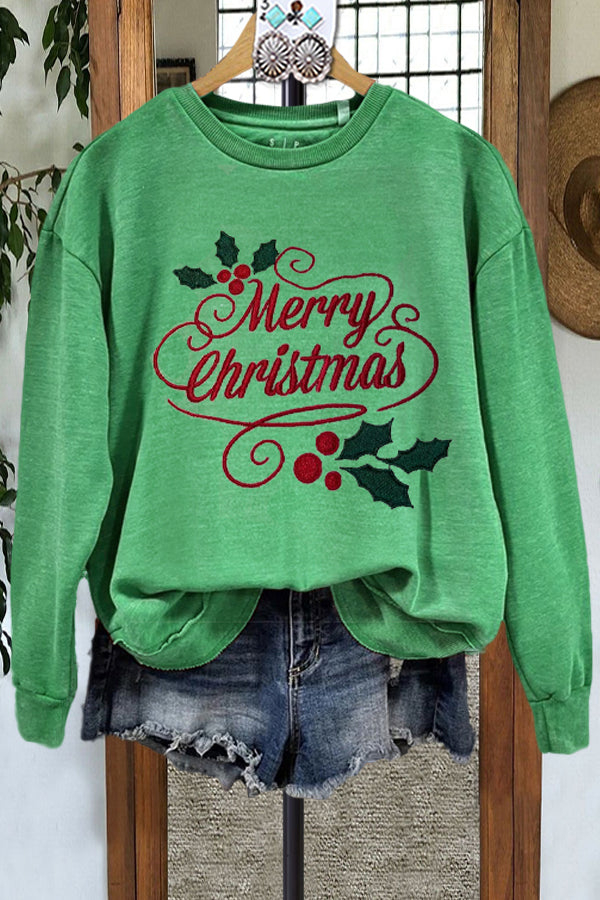 Vintage Merry Contrast Color Sweatshirt