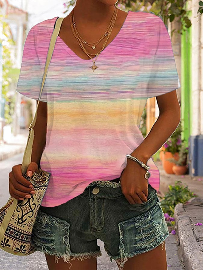 Women's Breast Cancer Awareness Print Casual T-Shirt