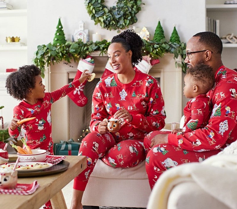 Red Snowman Matching Family Christmas Pajamas