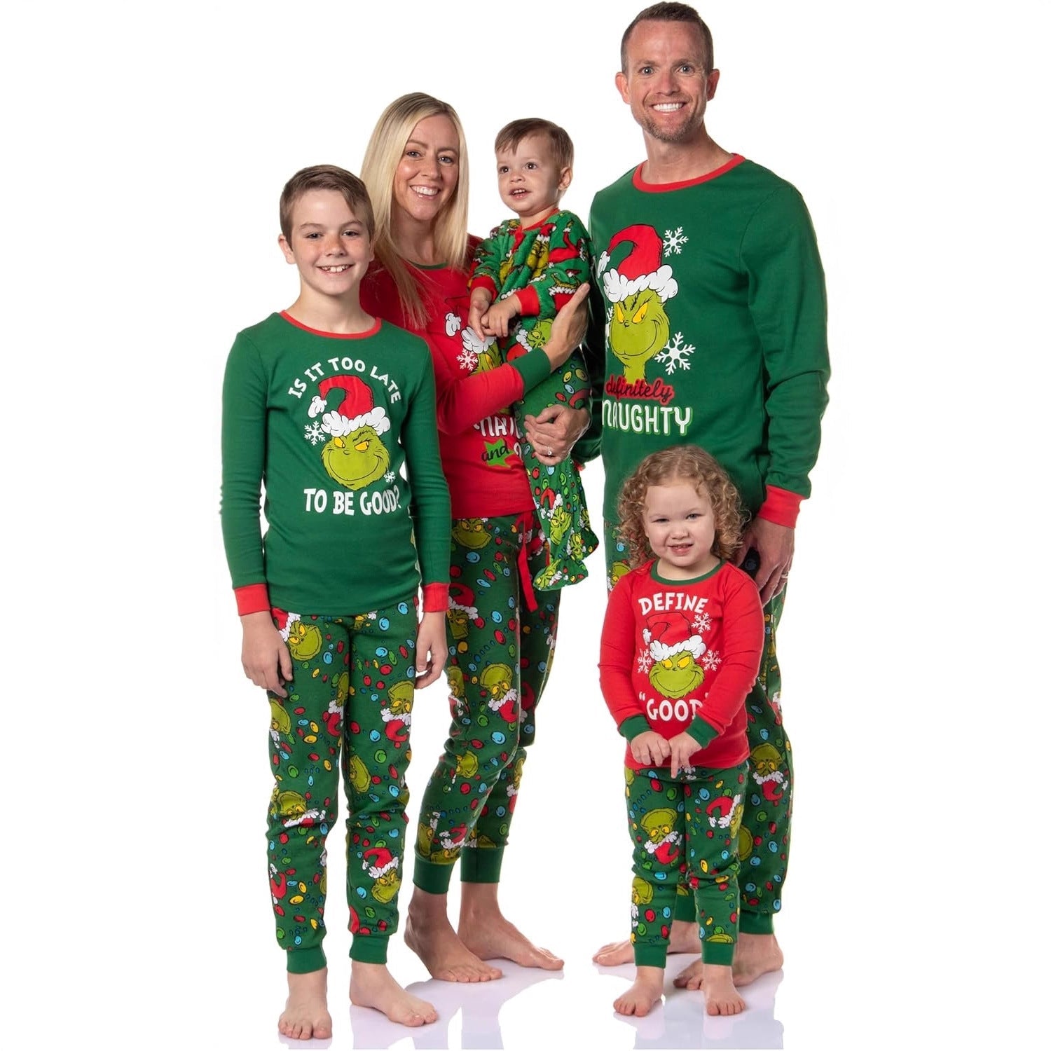 Red and Green Christmas Character Matching Family Christmas Pajamas
