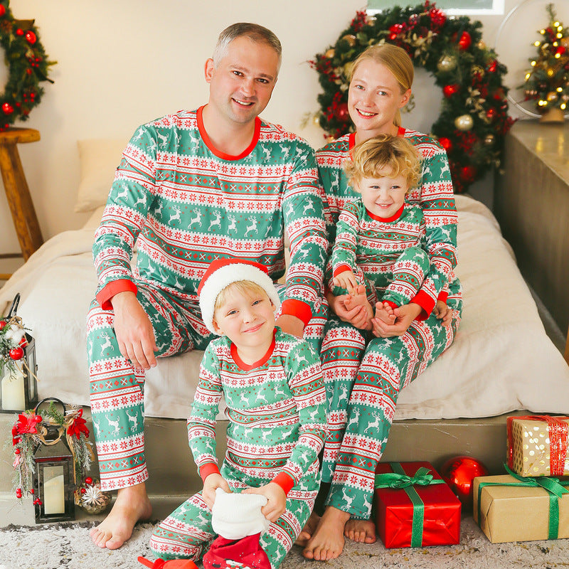 Red and Green elk Christmas Matching Family Christmas Pajamas