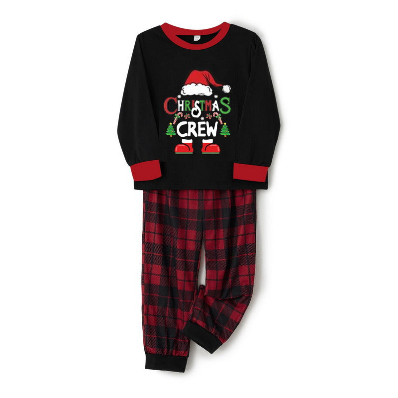 Christmas Crew Print Matching Family Pajamas-Dog Pajamas Included