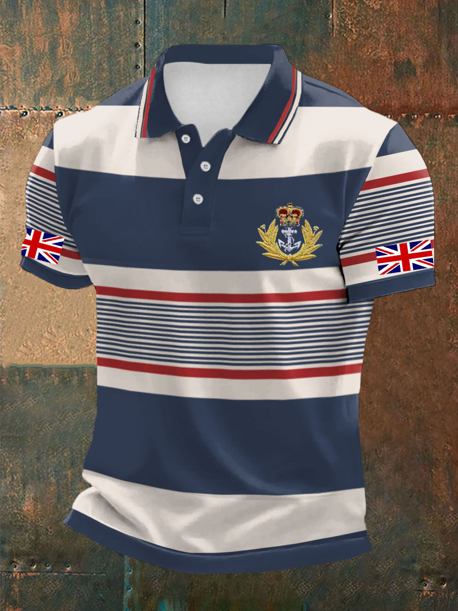 Men's Royal Navy Veteran Printed Casual Tops