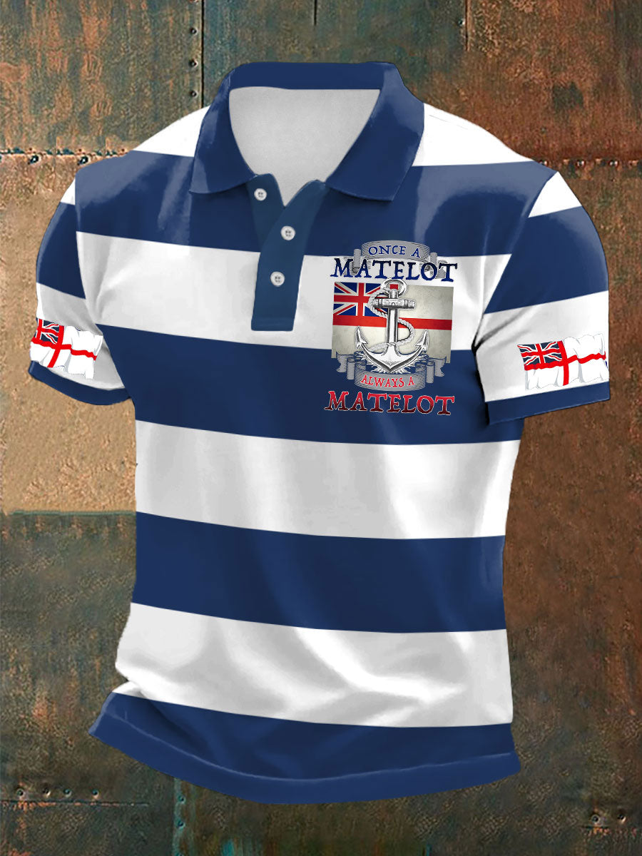 Men's Royal Navy Veteran Once A Matelot Always A Matelot Printed Casual Tops