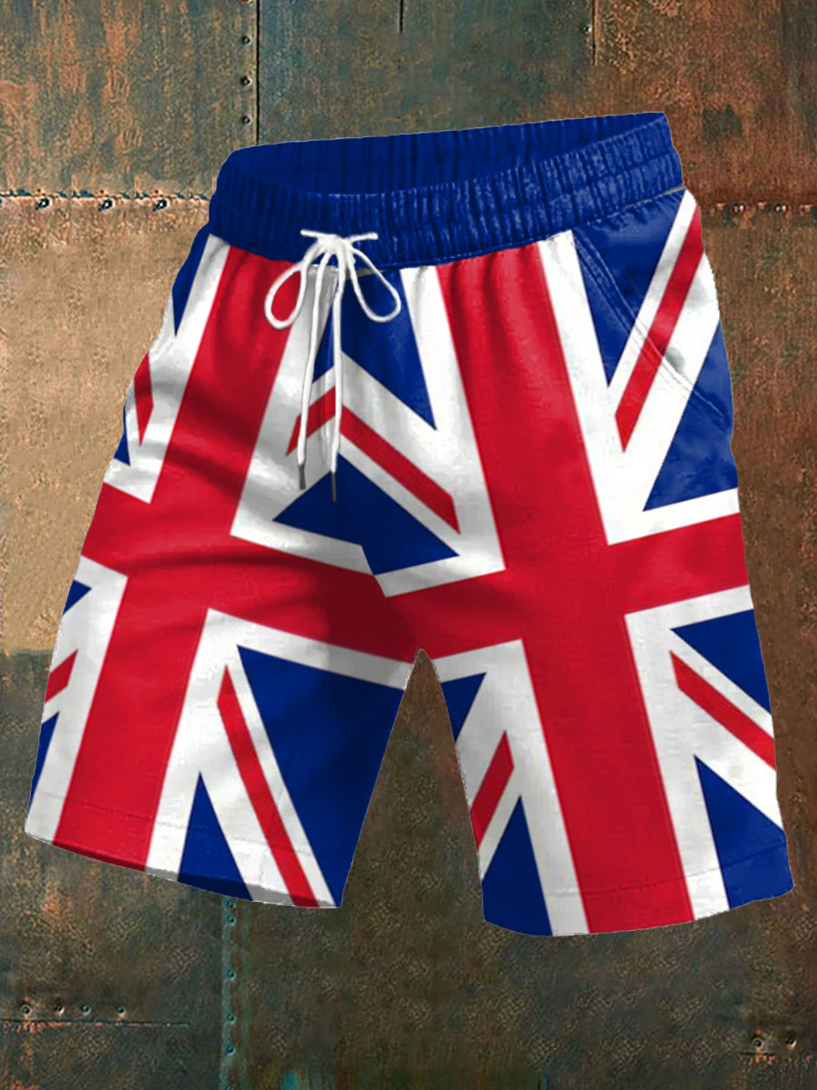 Men's UK Flag Print Casual Shorts