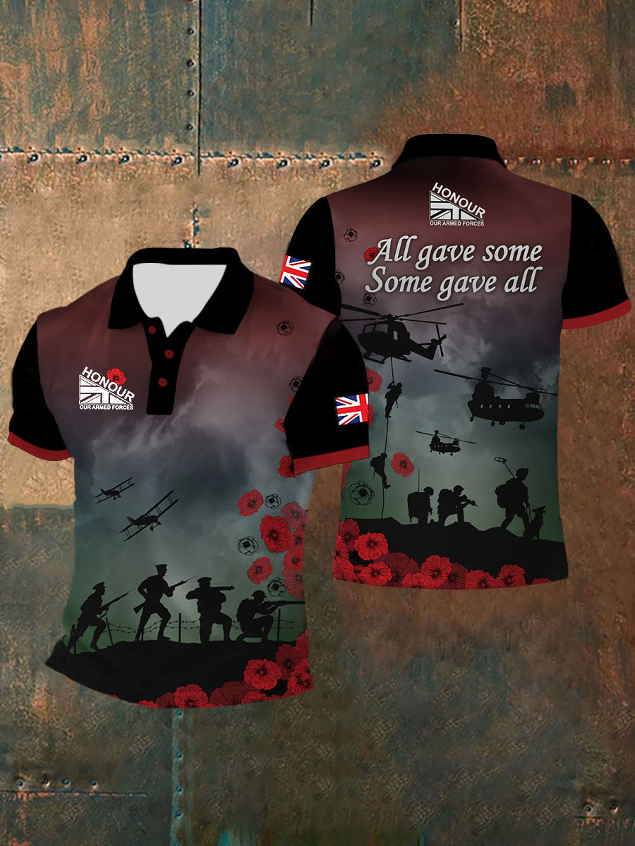 Men's UK Flaf Honour Our Armed Forces 'All gave some, Some gave all' Short Sleeves Tee