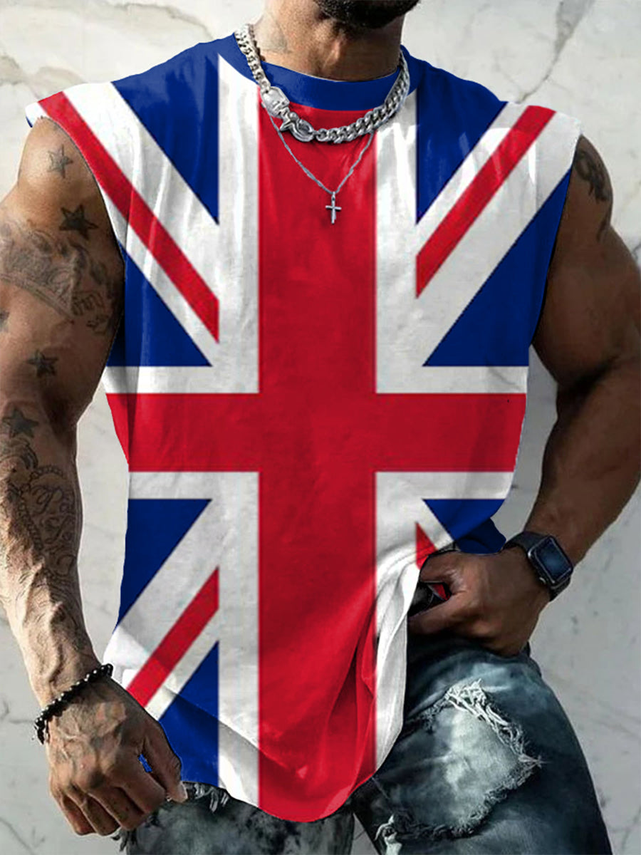 Men's UK Flag Print Casual Tank Top