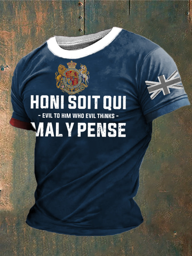Men's Honi Soit Qui Mal Y Pense Printed T-shirt