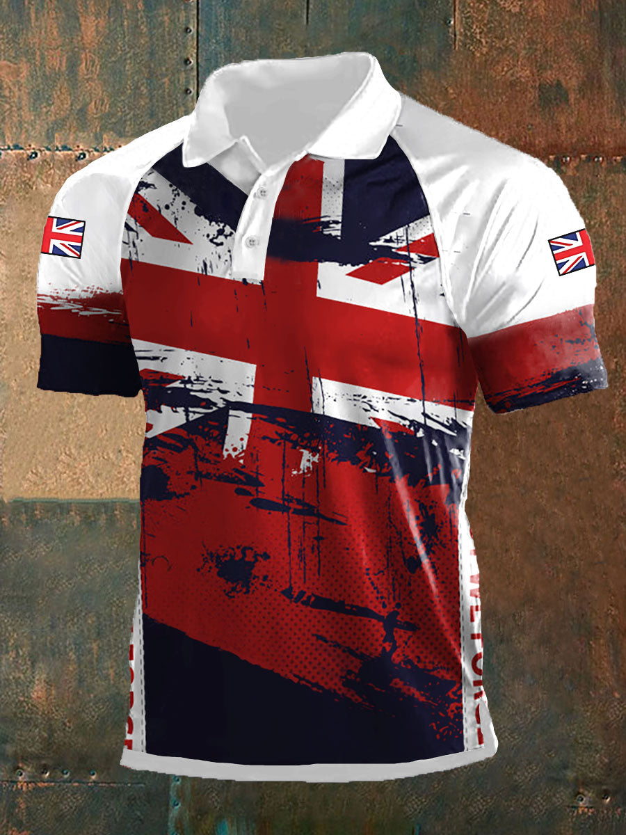 Men's UK Flag Printed Casual Tee