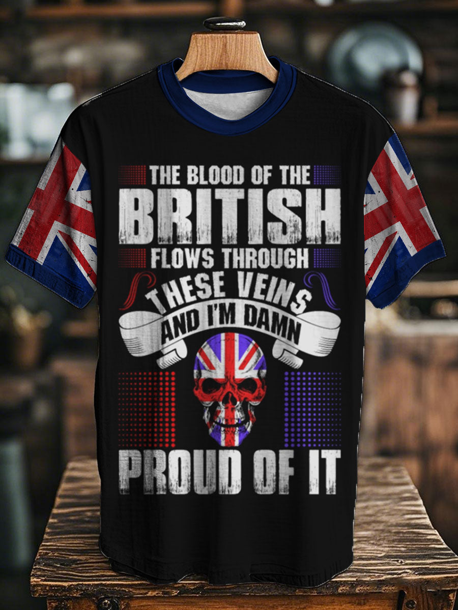 Unisex Proud British Blood Runs In My Vein Printed T-Shirt