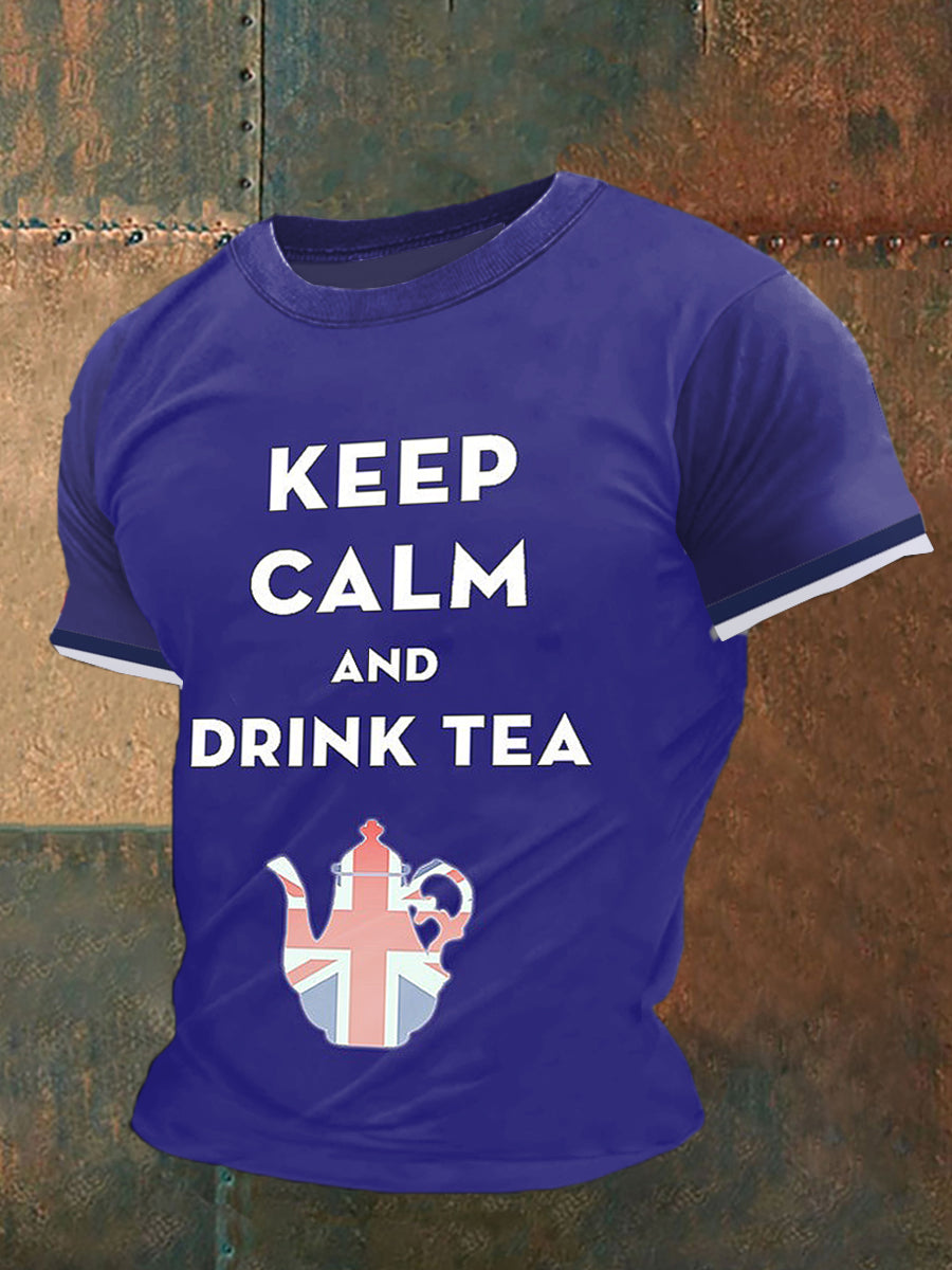 Keep Calm Printed Vintage Fashion Loose Short Sleeve T-Shirt