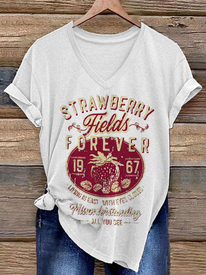 Women's Retro Music Band Printed T-shirt