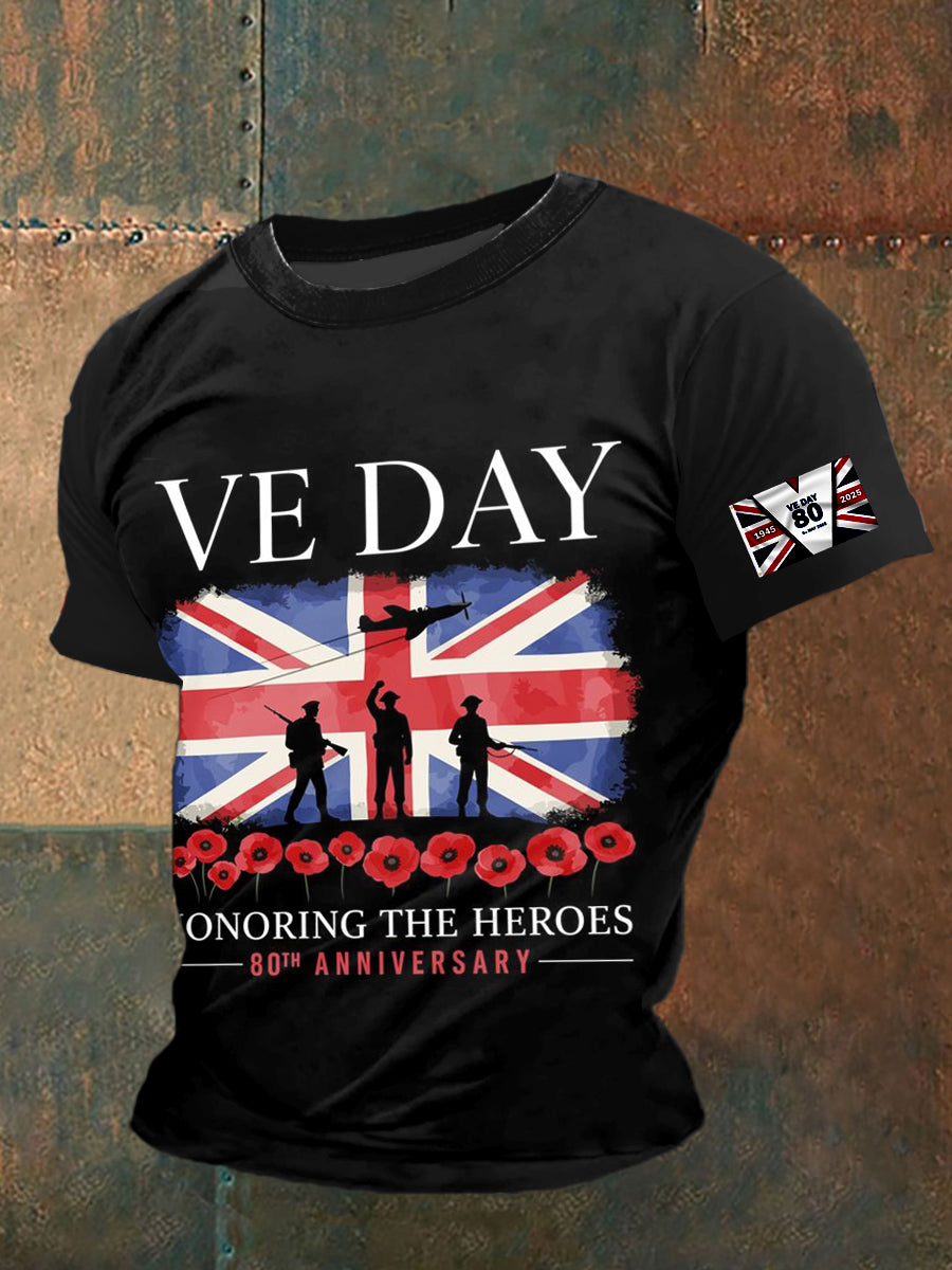 VE DAY Printed Vintage Fashion Loose Short Sleeve T-Shirt