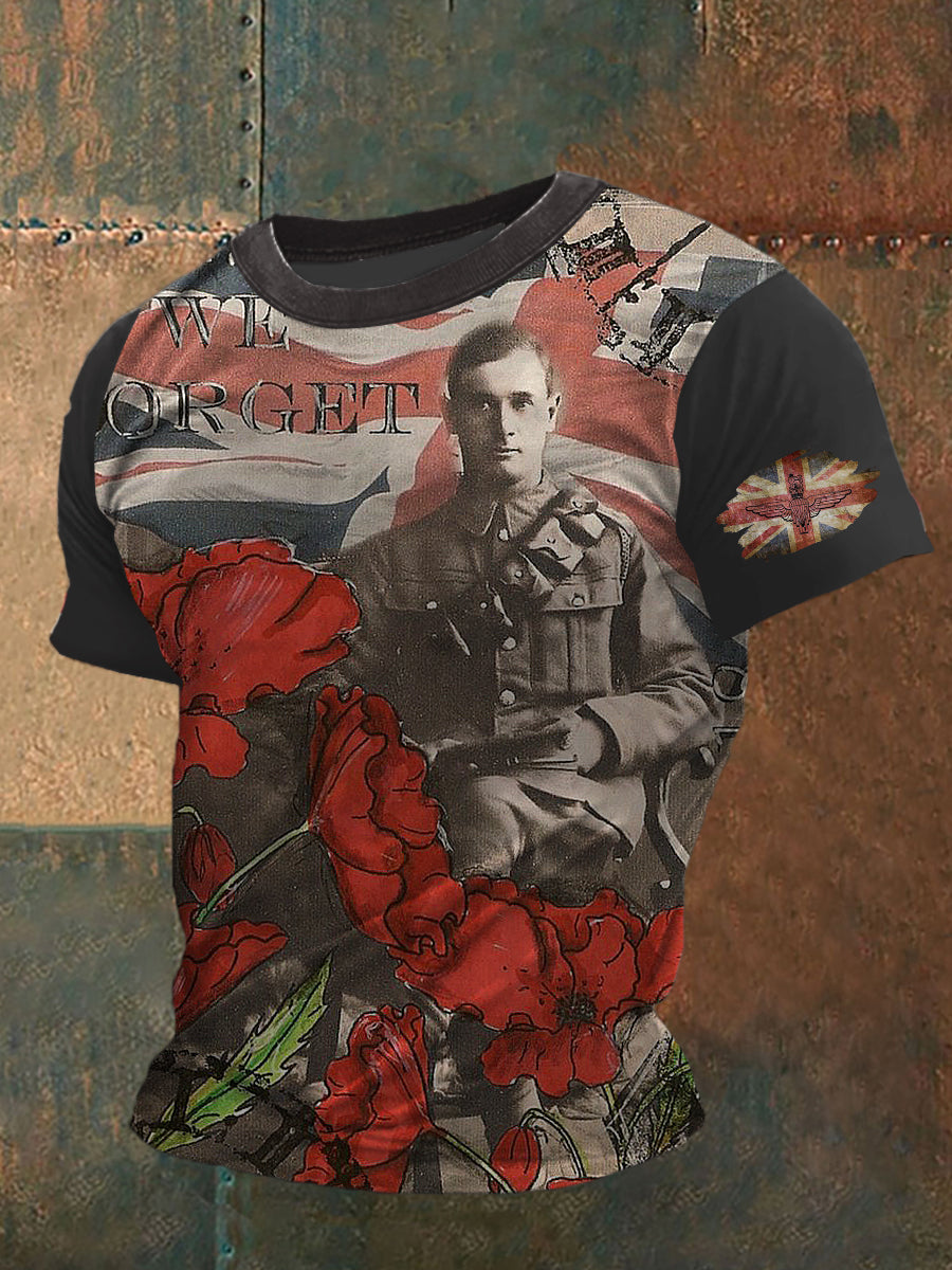 Union Jack Printed Vintage Fashion Loose Short Sleeve T-Shirt
