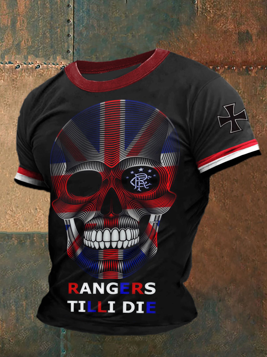 Skull Printed Vintage Fashion Loose Short Sleeve T-Shirt